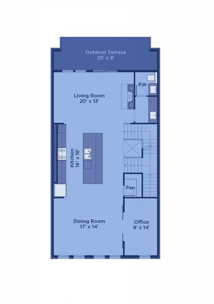 2D floor plan layout of this home in Echo Park, Suwanee, GA (Image 2).