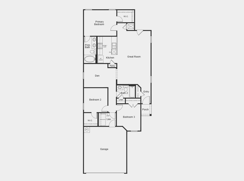 2D floor plan layout for the 1361 by KB Home in Madera Trails, New Caney, TX (Image 3).