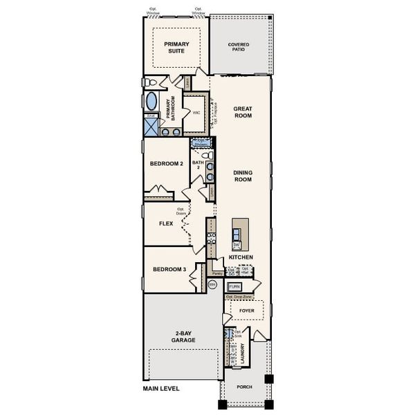 2D floor plan layout of this home in The Preserve at Camden Woods, Kingsland, GA (Image 5).