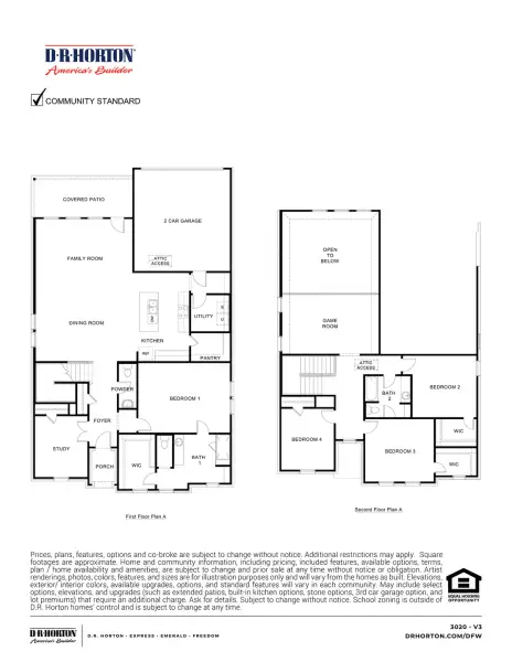 2D floor plan layout for the Tatum by D.R. Horton in Boardwalk, Lancaster, TX (Image 3). 2D floor plan layout for the Tatum by D.R. Horton in Boardwalk, Lancaster, TX (Image 3).