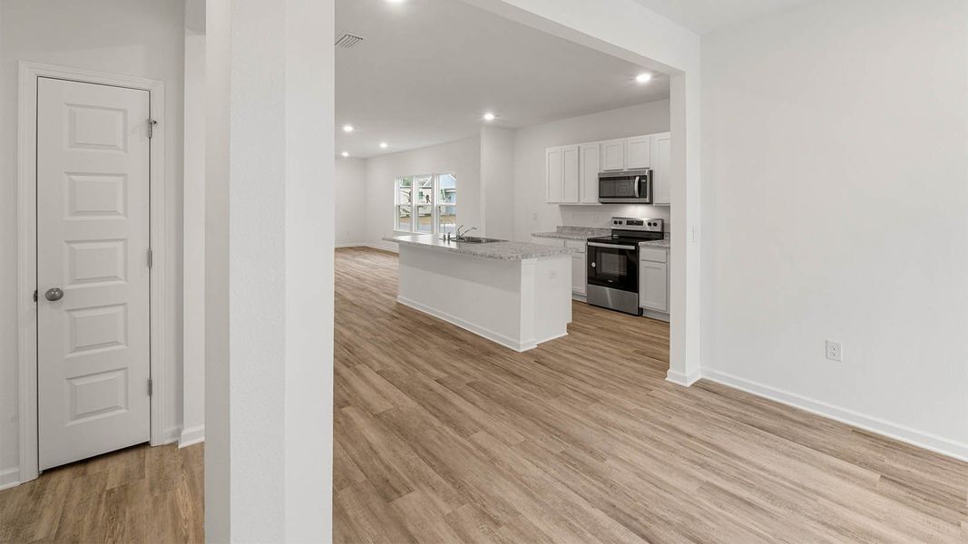 Representative unfurnished interior of a home built from the Mason by D.R. Horton in Owl's Head East, Freeport (Image 15). Representative unfurnished interior of a home built from the Mason by D.R. Horton in Owl's Head East, Freeport (Image 15).