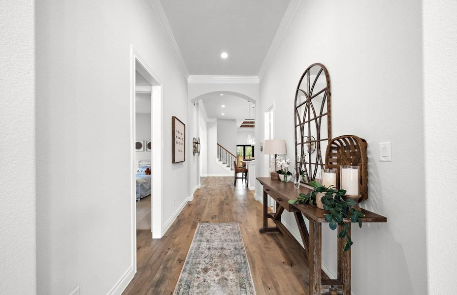 Representative furnished interior of a home built from the 3546 by Ravenna Homes in The Woodlands Hills 65′, Willis (Image 5).