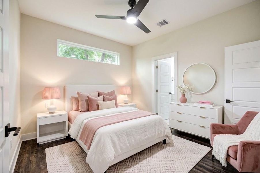 Large first floor bedroom for guest or office.