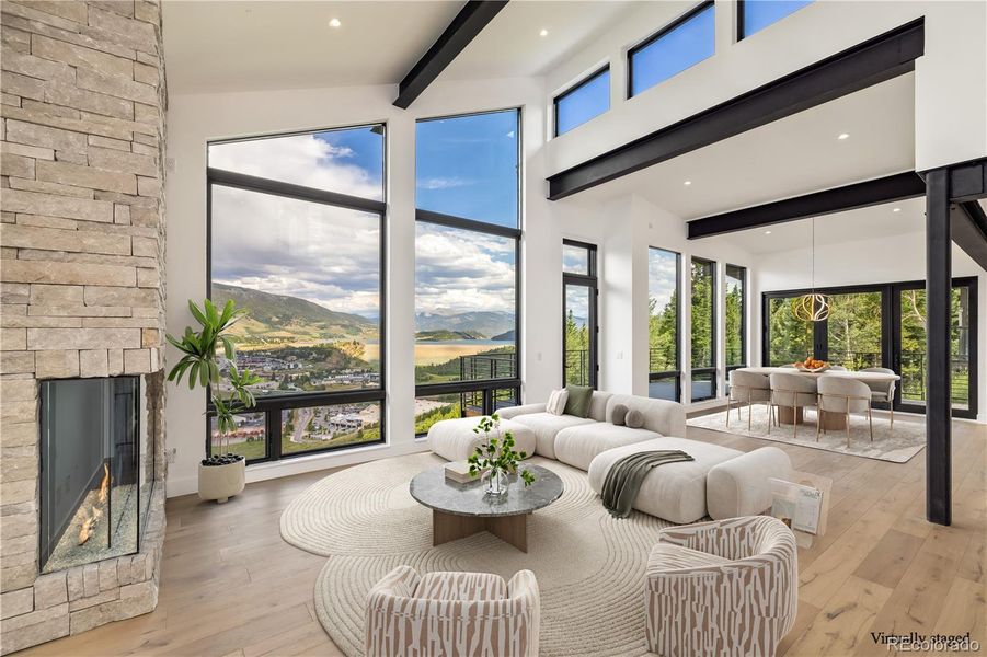 Virtually staged living room.