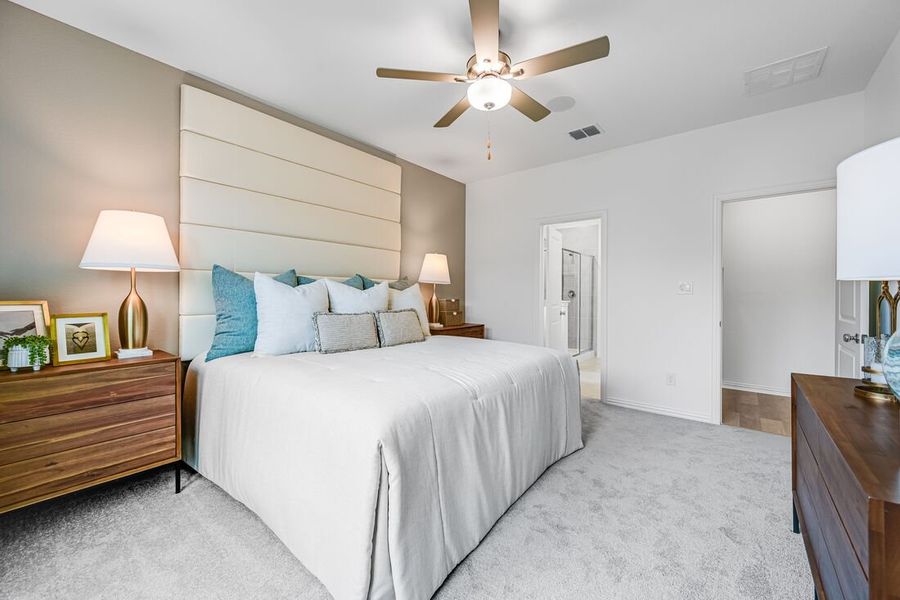 Furnished interior view inside a new home in Parks at Foster Crossing, Anna (Image 9). Furnished interior view inside a new home in Parks at Foster Crossing, Anna (Image 9).