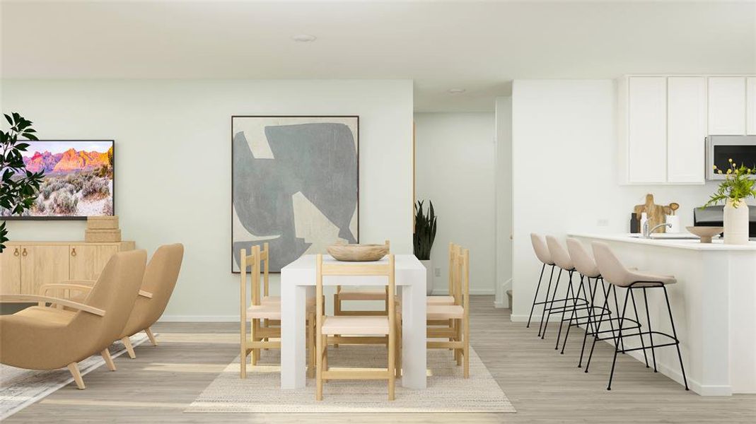 Furnished interior view inside a new home in Creekview: Fossil Ridge Cottage, Pilot Point (Image 23). Furnished interior view inside a new home in Creekview: Fossil Ridge Cottage, Pilot Point (Image 23).