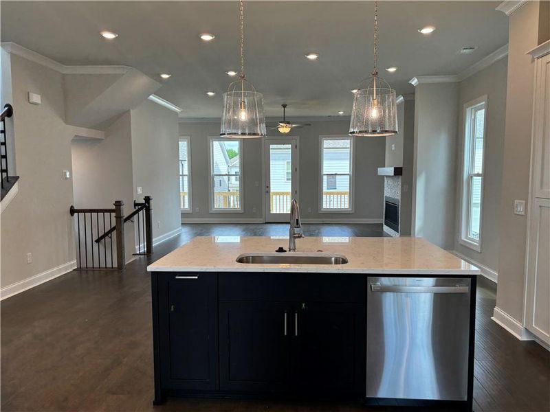 Furnished interior view inside a new home in Brackley Single Family, Cumming (Image 9).