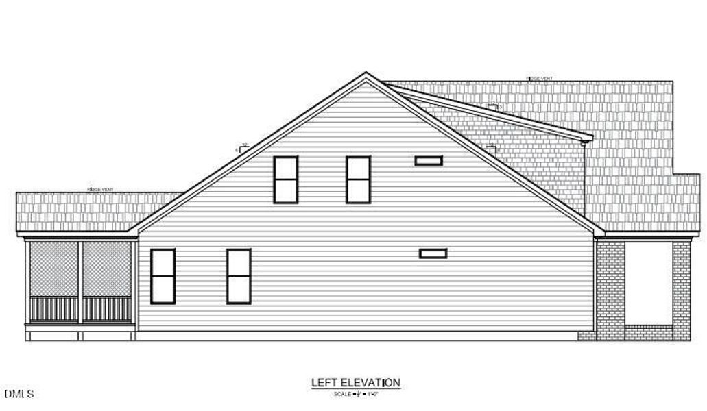 Left Elevation - 749 W Holly Springs