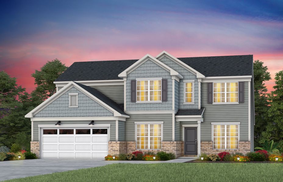 Front exterior of a new home in Kinsdale, Lancaster, SC, highlighting curb appeal (Image 22).