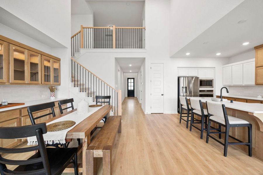This view of the grand entry hall into the living area.