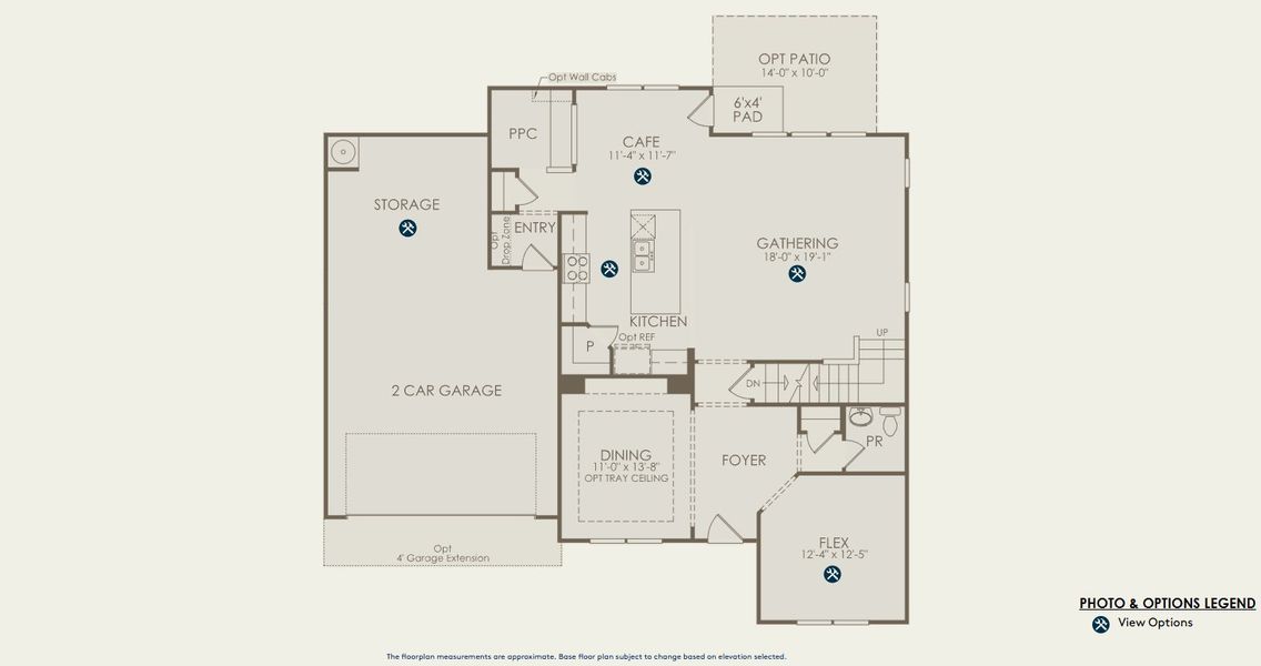 2D floor plan layout for the Woodward by Pulte Homes in Riversprings, Dacula, GA (Image 3).