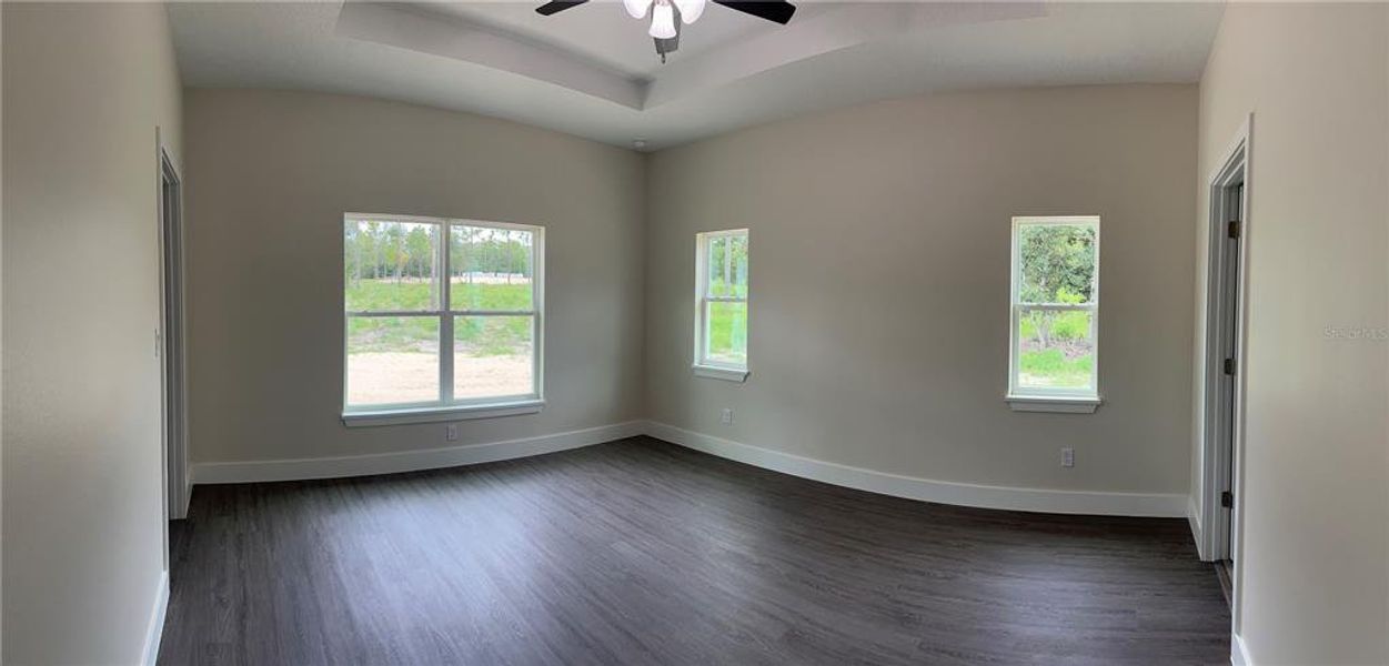 Master bedroom with tray ceiling Master bedroom with tray ceiling