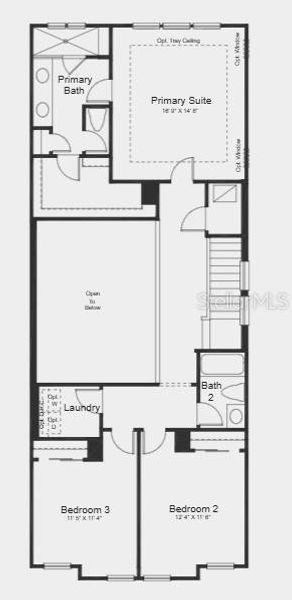 2D floor plan layout of this home in The Waters at Center Lake Ranch, St. Cloud, FL (Image 3).