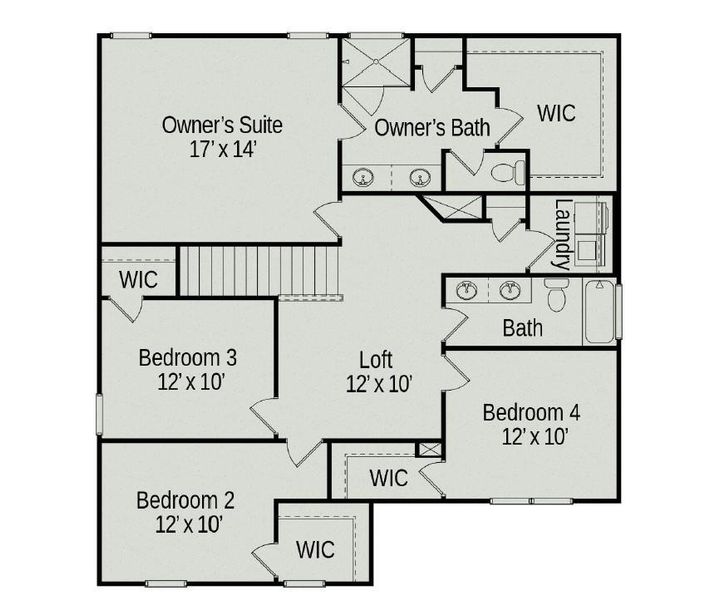 2D floor plan layout of this home in Cedar Meadows, Monroe, NC (Image 2).
