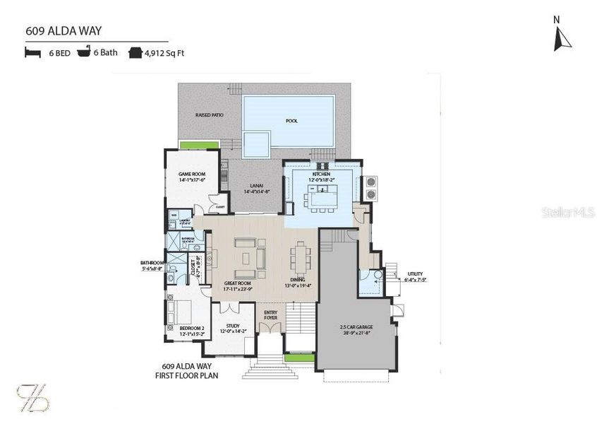 2D floor plan layout of this home in , St. Petersburg, FL (Image 4).