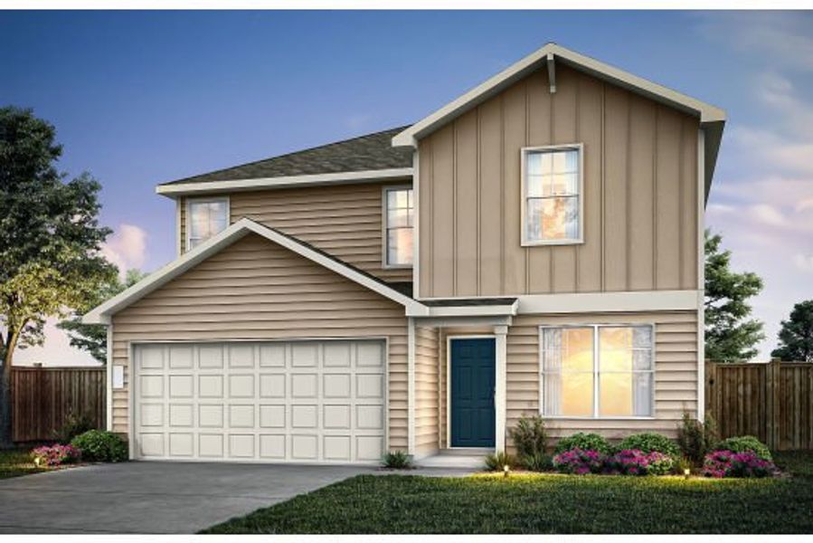 Representative exterior photo of a completed home built from the Sandalwood by Centex in Larson Crossing, Elgin, TX (Image 24). Representative exterior photo of a completed home built from the Sandalwood by Centex in Larson Crossing, Elgin, TX (Image 24).