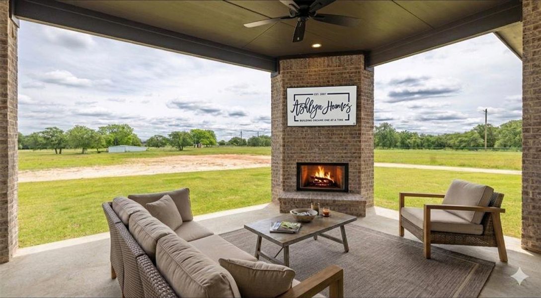 Exterior details and patio area of a home in Prairie Winds Estates, Poolville (Image 27).