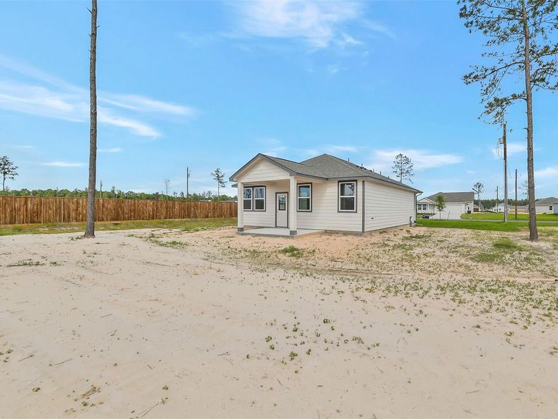 Exterior details and patio area of a home in Spring Branch Crossing, Conroe (Image 27).