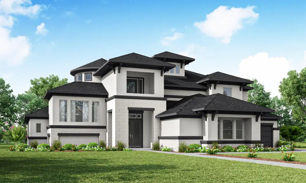 Front exterior of a new home in , Cypress, TX, highlighting curb appeal (Image 1). Front exterior of a new home in , Cypress, TX, highlighting curb appeal (Image 1).