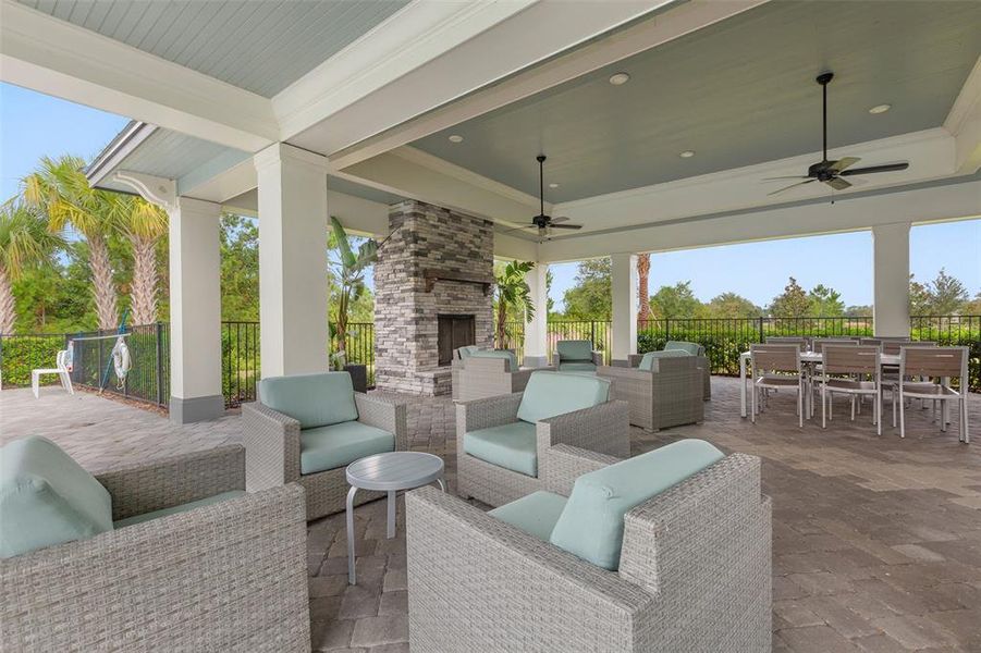 Exterior details and patio area of a home in Lakes at Harmony, Harmony (Image 30).