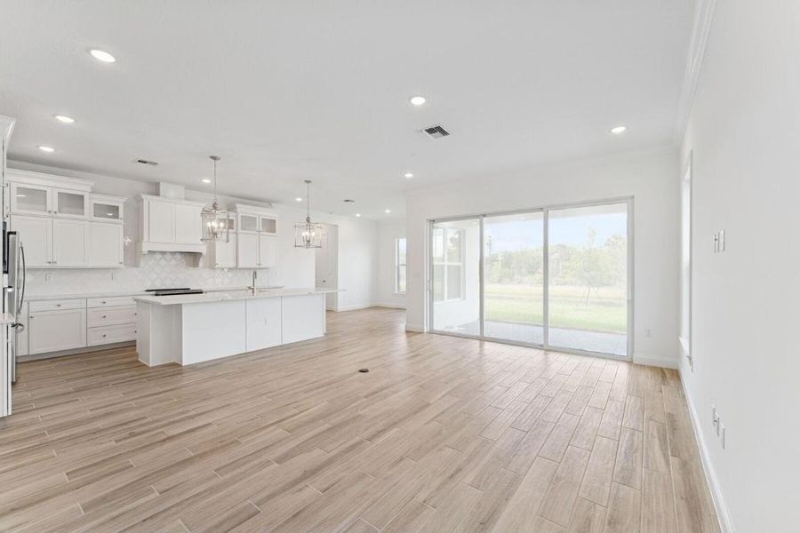 Kitchen, Great Room and Dining Area
