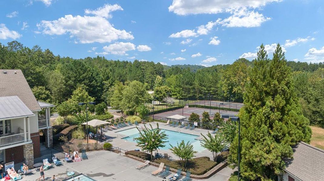 Front exterior of a new home in Lost Creek, Dallas, GA, highlighting curb appeal (Image 25).
