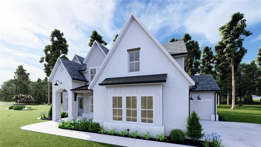 Front exterior of a new home in , Cumming, GA, highlighting curb appeal (Image 26).