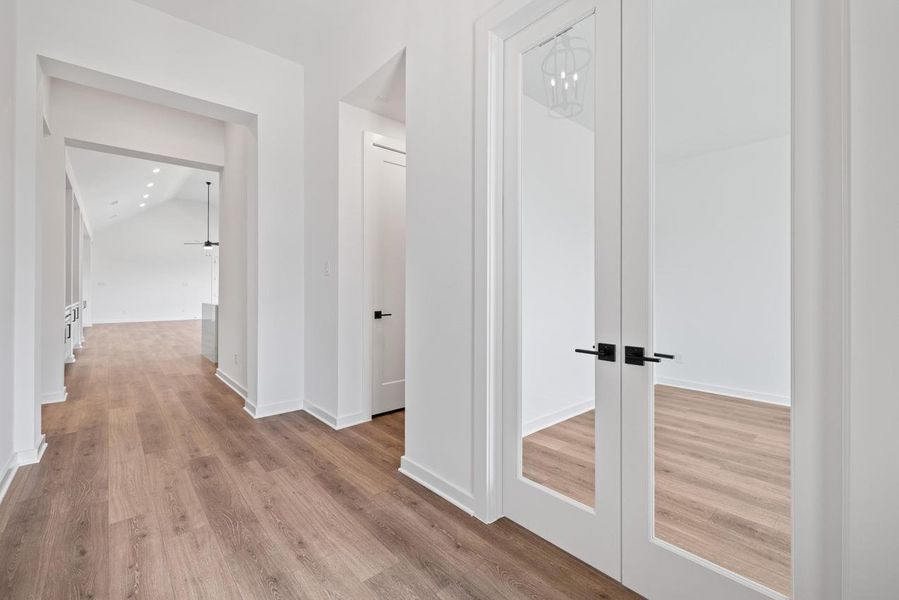 Hall with light wood-type flooring Hall with light wood-type flooring