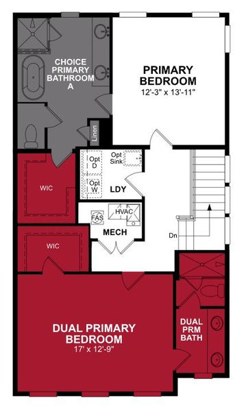 2D floor plan layout of this home in The Groves at Myrtle, Roswell, GA (Image 4).