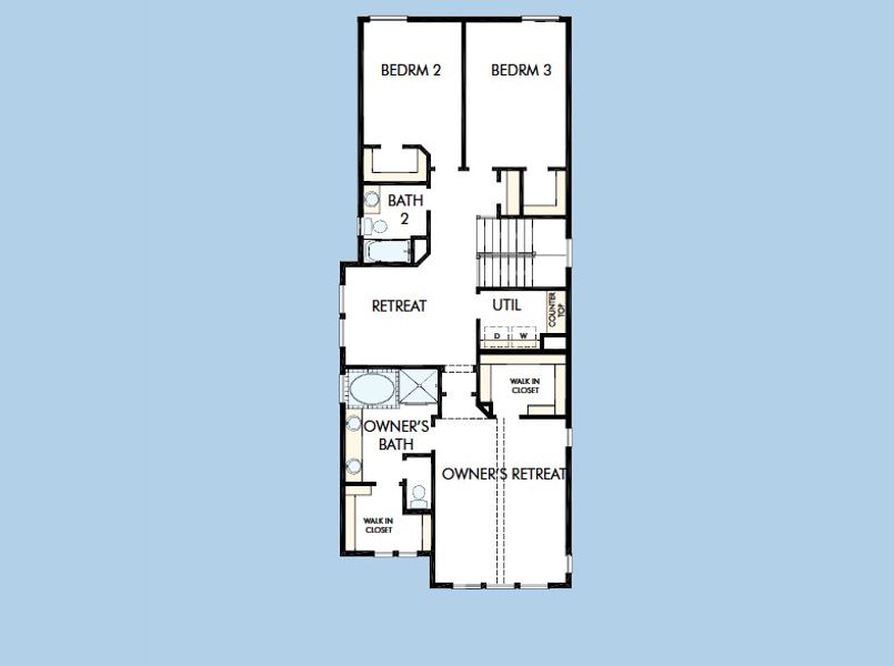 2D floor plan layout for the The Anders by David Weekley Homes in Two Step Farm 35', Montgomery, TX (Image 4). 2D floor plan layout for the The Anders by David Weekley Homes in Two Step Farm 35', Montgomery, TX (Image 4).
