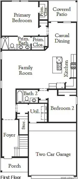 2D floor plan layout of this home in Garden Grove, San Antonio, TX (Image 3).