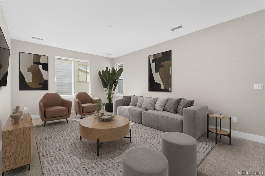 Furnished interior view inside a new home in Legends at Lyric, Lone Tree (Image 17).