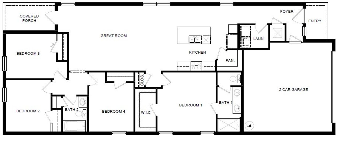 2D floor plan layout of this home in Deerbrook, Land O' Lakes, FL (Image 3).