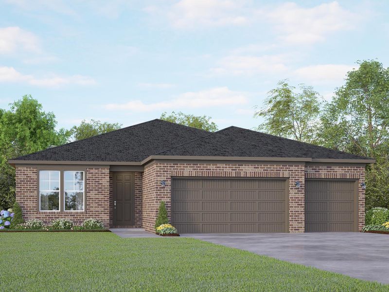 Representative exterior photo of a completed home built from the The Lanier F by Davidson Homes LLC in The Reserve at Potranco Oaks, Castroville, TX (Image 21).