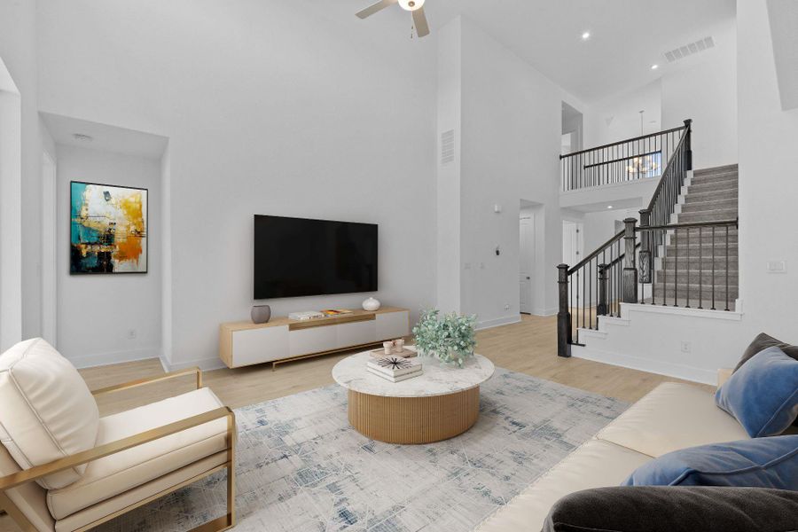 Open Concept Family Room - Virtually Staged