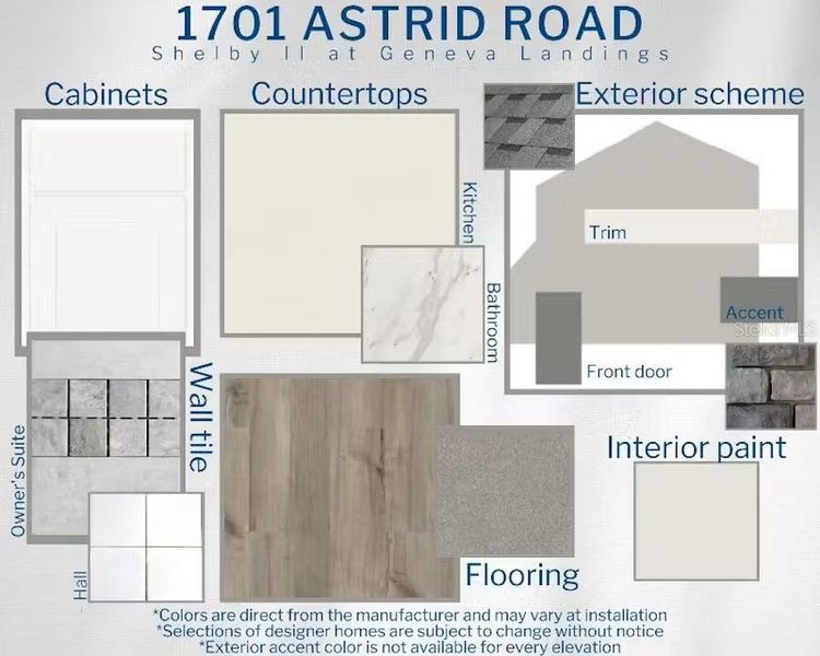 Sample of building materials used in homes in Geneva Landings, Davenport (Image 4). Sample of building materials used in homes in Geneva Landings, Davenport (Image 4).