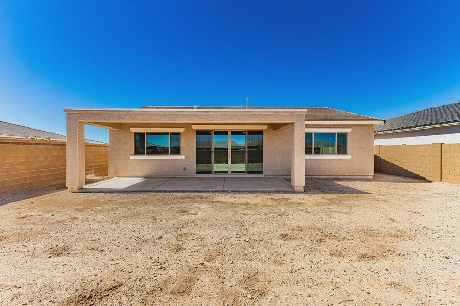 Exterior details and patio area of a home in Forté at Granite Vista, Waddell (Image 28).