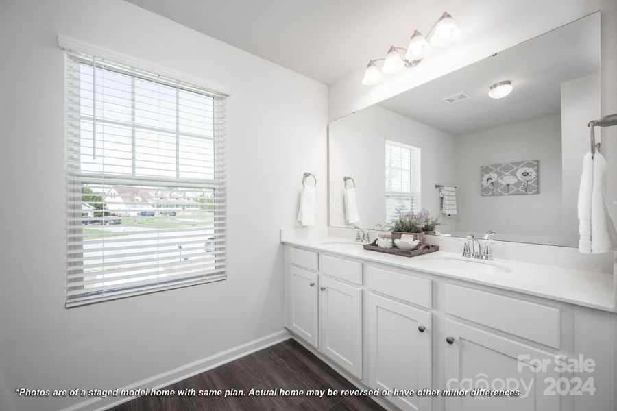 Primary bathroom with dual sinks