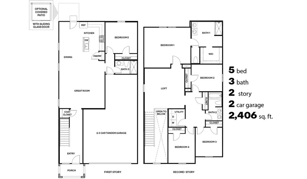 2D floor plan layout for the Kleindale - C30K by D.R. Horton in Saguaro Bloom, Marana, AZ (Image 3).