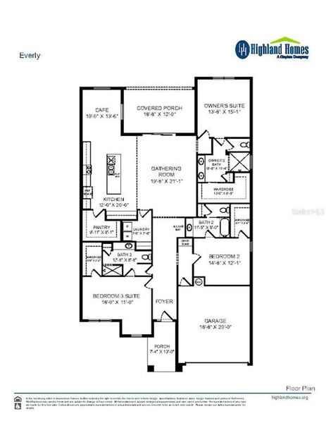 2D floor plan layout of this home in Touchstone, Lakeland, FL (Image 2).