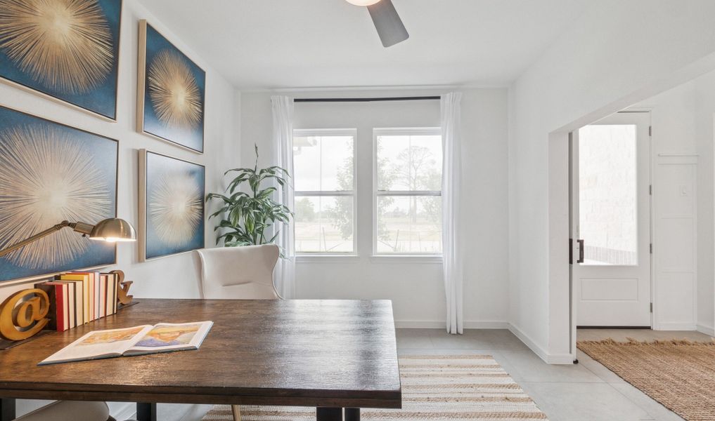 Home office with sliding doors Home office with sliding doors