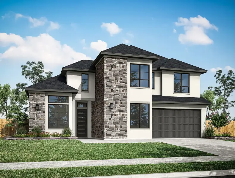 Representative exterior photo of a completed home built from the Fulbright by Tri Pointe Homes in Evergrove, Richmond, TX (Image 19).