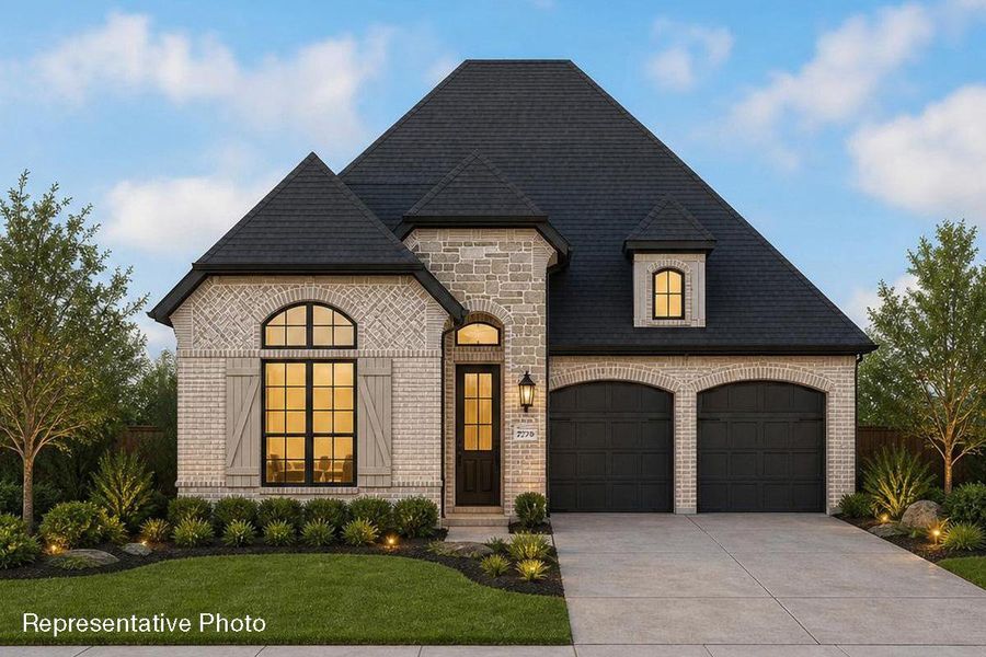 Representative exterior photo of a completed home built from the Abernathy by Grand Homes in Grand Braniff Park, Irving, TX (Image 19).