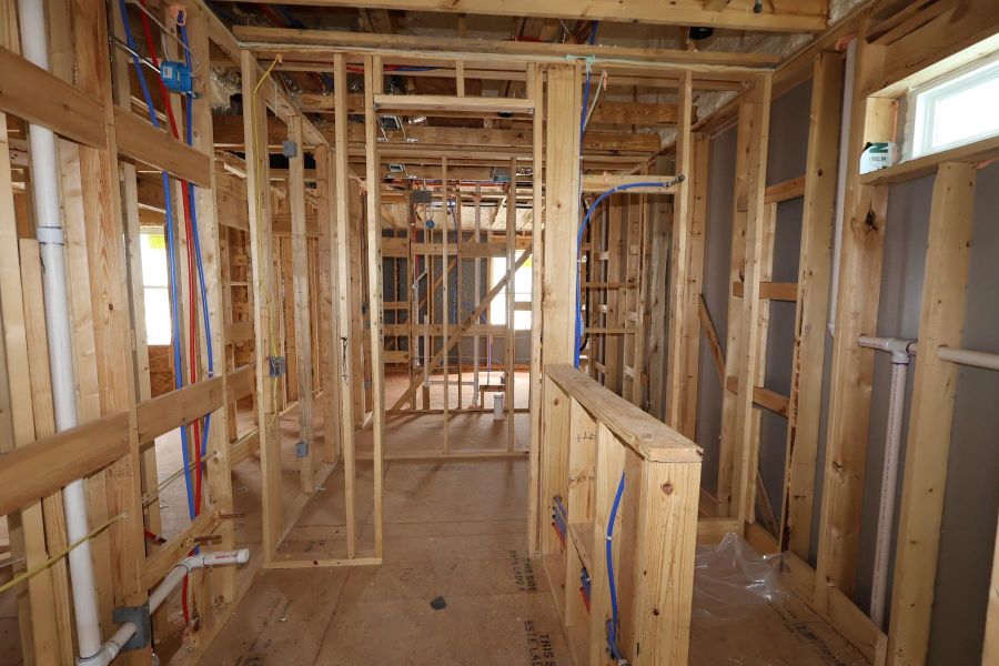 In-progress construction of a new home in Bridgeland Central: Emerald Heights - Cottages Row Collection, Cypress, TX (Image 3).