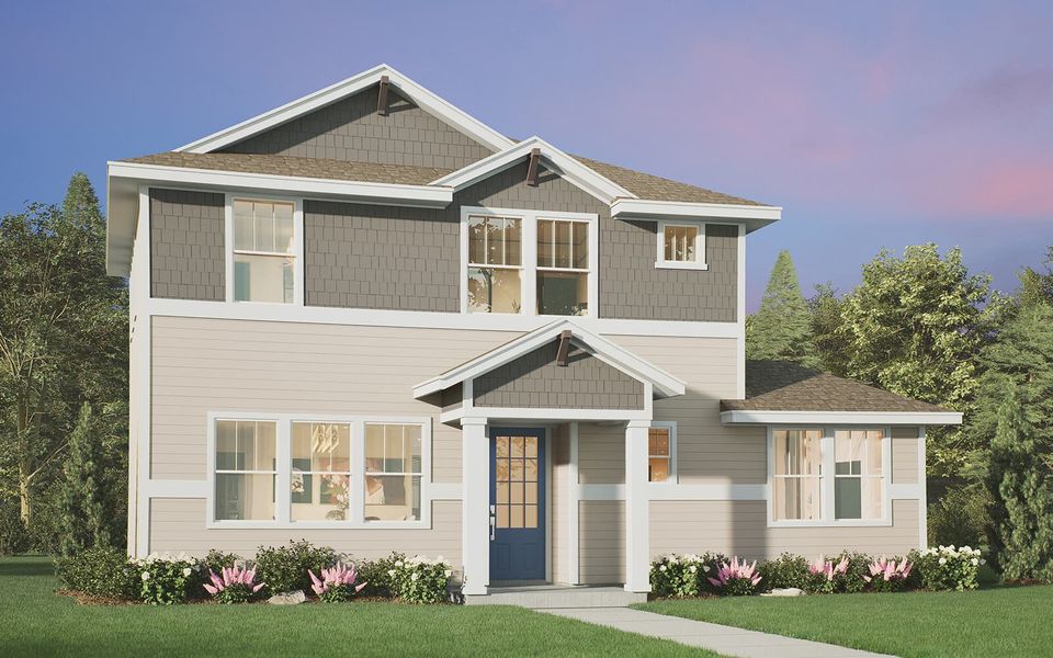 Representative exterior photo of a completed home built from the Allen by Brookfield Residential in Easton Park, Austin, TX (Image 12).