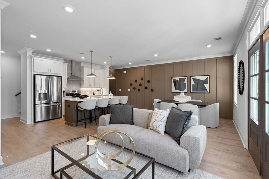 Representative furnished interior of a home built from the The Oleander by The Providence Group in Market Square at Sawnee Village, Cumming (Image 19).