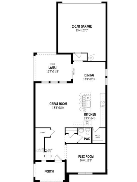 2D floor plan layout for the Windley by Mattamy Homes in Meridian Parks, Orlando, FL (Image 3). 2D floor plan layout for the Windley by Mattamy Homes in Meridian Parks, Orlando, FL (Image 3).