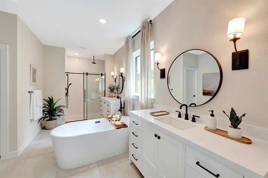 Spa-like primary bath (*Photo not of actual home and used for illustration purposes only.) Spa-like primary bath (*Photo not of actual home and used for illustration purposes only.)