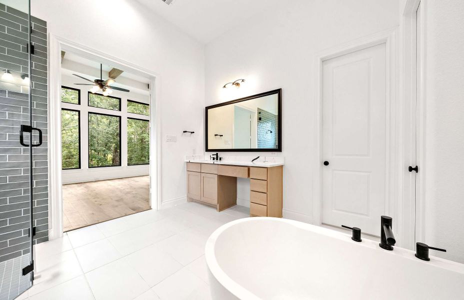 Furnished interior view inside a new home in Bridgeland 60′, Cypress (Image 13).