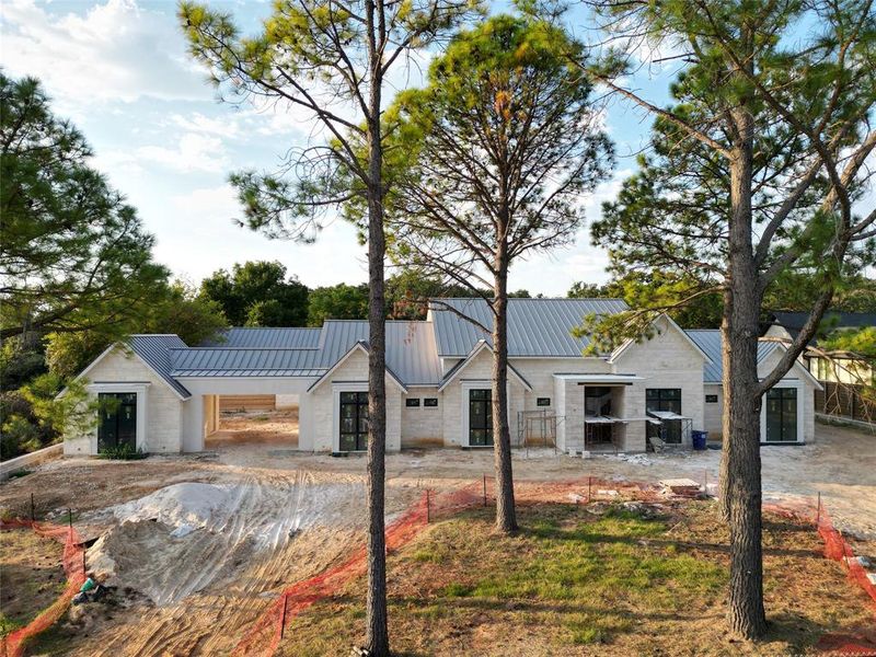 View of modern farmhouse style home